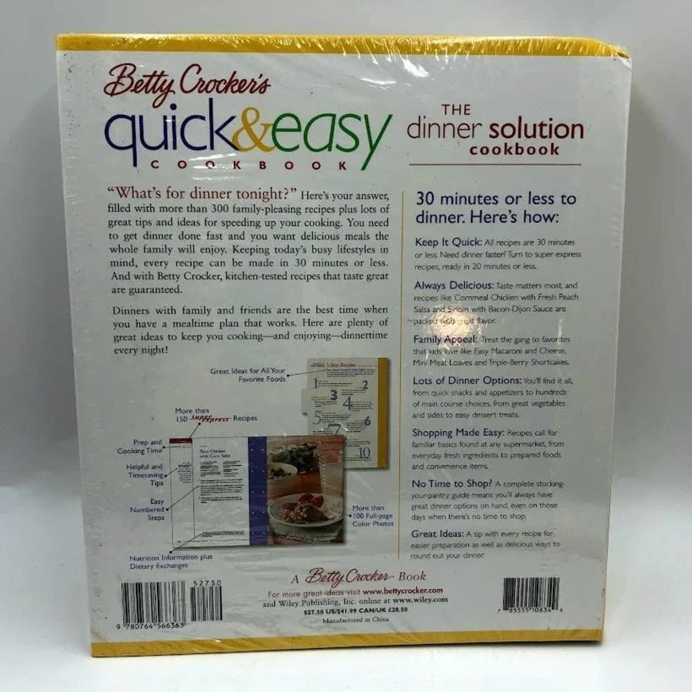 Betty Crocker Quick & Easy Cookbook NIP Dinner